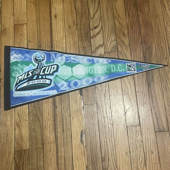 Vintage 2000 MLS Cup Kansas City Wizards Wincraft Pennant Washington, DC - Picture 1 of 1